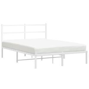 vidaXL Bedframe met hoofdbord metaal wit 140x190 cm