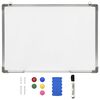 vidaXL Whiteboard magnetisch 70x50 cm staal wit