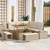 vidaXL Tuinbankenset 8 pcs Beige poly rattan