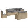 vidaXL 8-delige Loungeset met kussens poly rattan beige