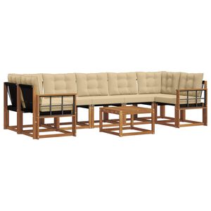 vidaXL Buiten bankenset 8 st Natuurlijk en Beige
