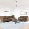 vidaXL 3-delige Loungeset met voetenbank stof bruin