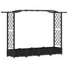 vidaXL Verhoogd Bed met Trellis en Dak Zwart 207 x 40 x 123 cm PP