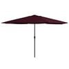 vidaXL Parasol met metalen paal 390 cm bordeauxrood
