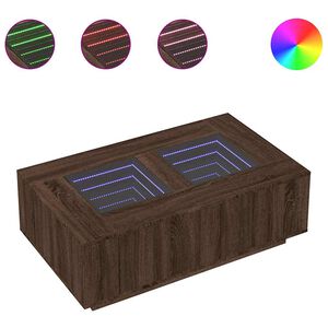 vidaXL Salontafel met Infinity LED 116x69x40 cm bruin eikenkleurig