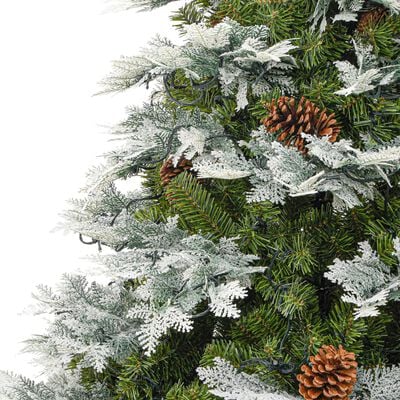 vidaXL Kerstboom met LED en dennenappels 195 cm PVC en PE groen