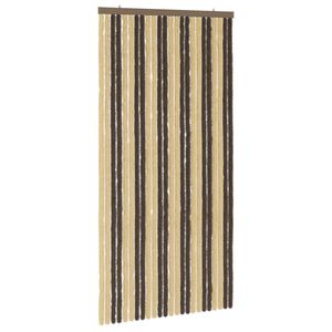 vidaXL Insecten Gordijn Chenille Donkerbruin, Beige 100 x 200 cm