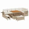 vidaXL Tuinbankenset 11 st Beige en Cr&egrave;me poly rattan
