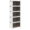 vidaXL Opbergbox stapelbaar met wielen 5-laags 75 L 64x40x179 cm