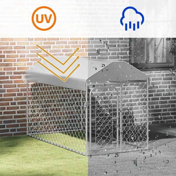 vidaXL Hondenkennel voor buiten met dak 200x100x125 cm