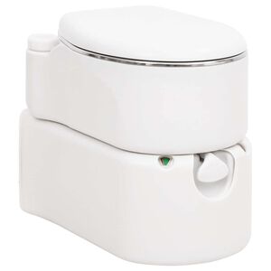 vidaXL Campingtoilet ge&iuml;ntegreerd 24+17 L HDPE en staal wit