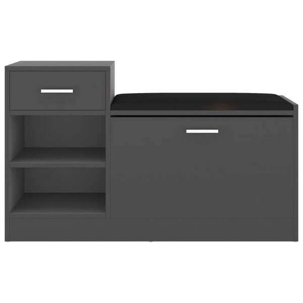 vidaXL Schoenenbank 94,5x31x57 cm bewerkt hout grijs