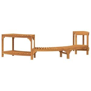 vidaXL Hottub Omgeving Half-Rond Massief Acaciahout Bruin