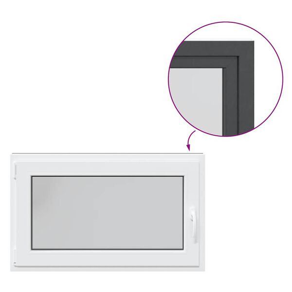 vidaXL Kelderraam "RISOR" 100x50 cm draai-kiep DIN links antraciet