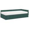 vidaXL Hoekbedframe met Matras Anders 2 pcs Groen Fluweel