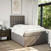 vidaXL Boxspring met matras stof taupe 120x190 cm