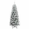 vidaXL Kunstkerstboom Wit 210 cm PVC en Plastic en Staal en PE