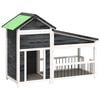 vidaXL Hondenhok 143x60,5x109 cm massief grenenhout grijs