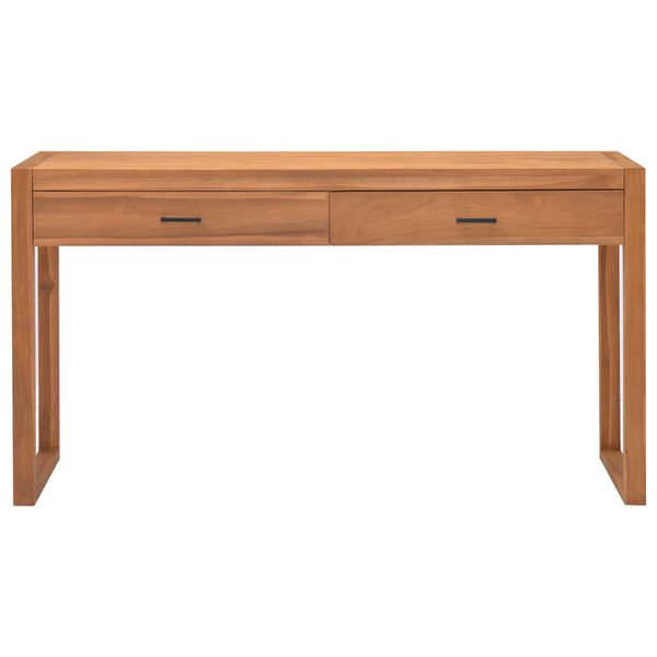 vidaXL Bureau met 2 lades 120x40x75 cm massief teakhout