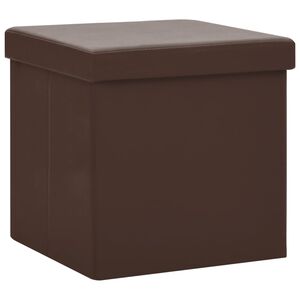 vidaXL Opbergkruk inklapbaar PVC bruin