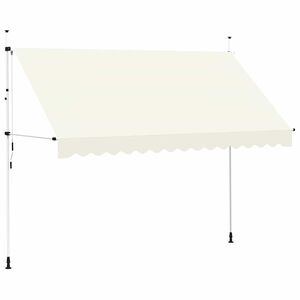 vidaXL Luifel handmatig uittrekbaar 350 cm cr&egrave;me