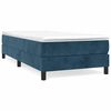 vidaXL Boxspring met matras fluweel donkerblauw 100x200 cm
