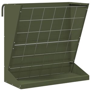 vidaXL Hooi Feeder Olijfgroen 71 x 33 x 70 cm 5 kg Koudgewalst Staal