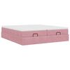 vidaXL Ottoman bed met matrassen 160x200cm fluweel roze