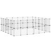 vidaXL Huisdierenkooi met deur 44 panelen 210x175x70 cm staal zwart