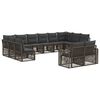 vidaXL Tuinbankenset 12 st 12-zits Grijs en Donkergrijs poly rattan