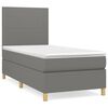 vidaXL Boxspring met matras stof donkergrijs 90x190 cm