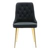 Venture Home Eetkamerstoelen 2 st Velvet Deluxe fluweel zwart messing