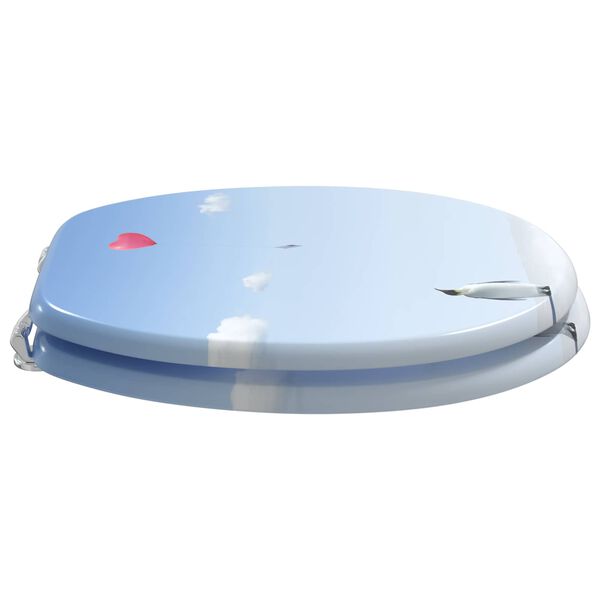 vidaXL Toiletbril Blauw 44 x 38 cm MDF-plaat