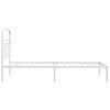 vidaXL Bedframe met hoofdbord metaal wit 90x190 cm