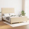 vidaXL Bedframe zonder matras stof cr&egrave;mekleurig 140x200 cm