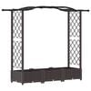vidaXL Verhoogd Bed met Trellis en Dak Bruin 169 x 40 x 125 cm PP
