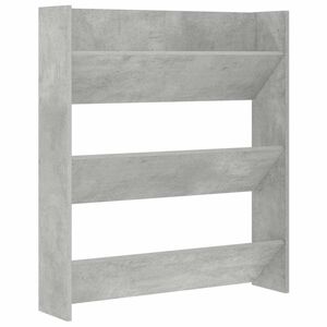 vidaXL Wandschoenenkast 80x18x90 cm spaanplaat betongrijs