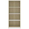 vidaXL Boekenkast met 4 schappen 60x24x142cm bewerkt hout wit en eiken