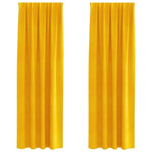 vidaXL Verduisterende gordijnen 2 pcs Mosterdgeel 140 x 260 cm Fluweel