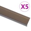 vidaXL Trapneuzen L-vormig 5 st 100 cm aluminium bruin