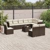 vidaXL 11-delige Loungeset met kussens poly rattan bruin