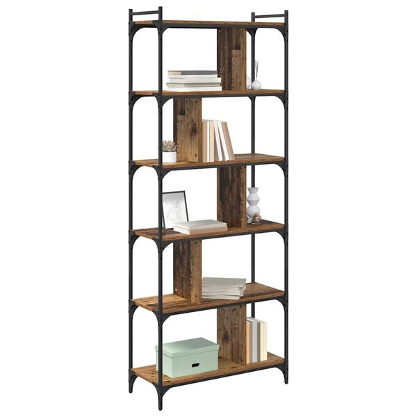 vidaXL Boekenkast Oud hout 76 x 32 x 192 cm Bewerkt hout