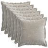 vidaXL Kussensloop 6 st HOUTEN Lichtgrijs 50 x 50 cm Chenille Stof