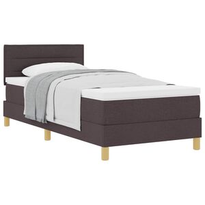 vidaXL Boxspringbed met kussen Donkerbruin 80 x 200 cm Stof