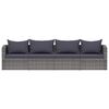 vidaXL 4-delige Loungeset met kussens poly rattan grijs