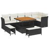 vidaXL Tuin Sofa Set 9 st 6-Aantal zitplaatsen Zwart en cr&egrave;me
