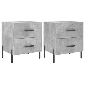 vidaXL Nachtkastjes 2 st 40x35x47,5 cm bewerkt hout betongrijs