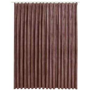 vidaXL Gordijn verduisterend met haken 290x245 cm fluweel antiekroze