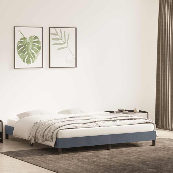 vidaXL Bedframe zonder matras 200x210 cm fluweel donkergrijs