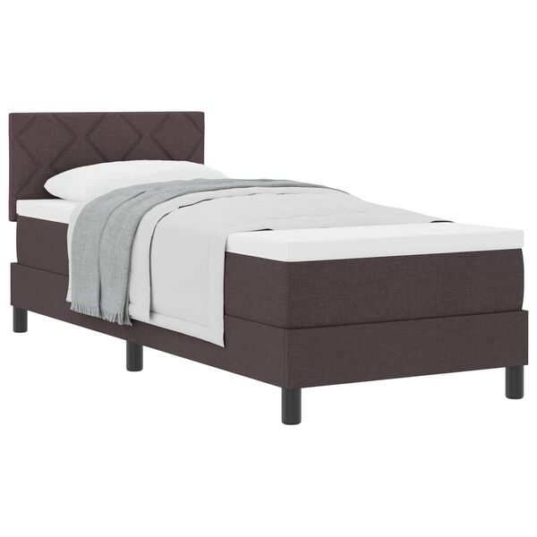 vidaXL Boxspringbed met matras Donkerbruin 80 x 200 cm Stof